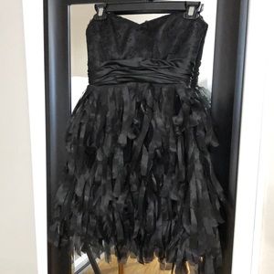 Custom black strapless cocktail dress